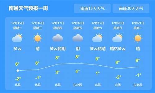 南通天气预报一周七天_南通一周天气预扳最新消息最新查询结果